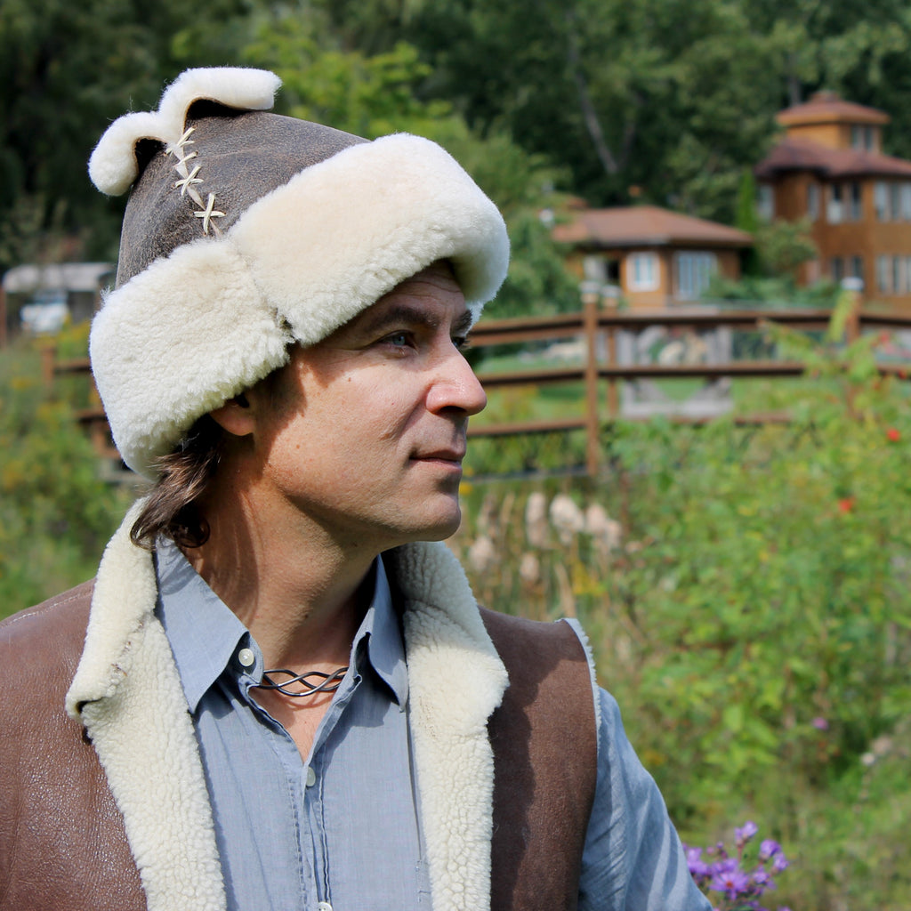 Mongolian Sheepskin Fur Hat