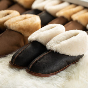 The Best Sheepskin Slippers in the UNIVERSE! Finest shearling fur available, crafted into the all time coziest house shoes - Men's sizing