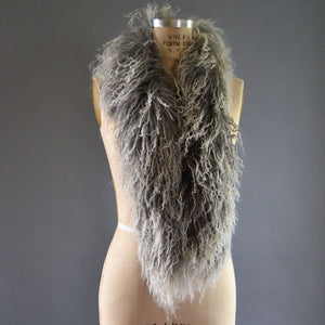 Tibetan Lamb Boa - Mongolian Fur Scarf - Genuine shearling fur collar